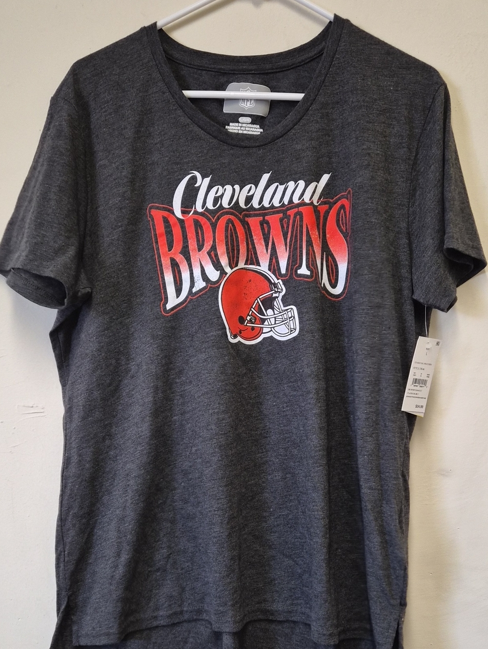 NFL Cleveland Browns Charcoal Gray Tee Size L